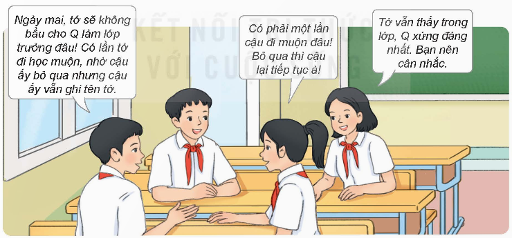 MỞ ĐẦUEm hãy kể về một trường hợp thể hiện sự khách quan, công bằng trong cuộc sống mà em được chứng kiếnĐáp án:Ví dụ một số trường hợp thể hiện tính công bằng, khách quan trong cuộc sống: tham gia bầu cử, ứng cử trong bộ máy nhà nước, đoàn thể; học sinh đến trường mặc đồng phục; nhà báo/phóng viên làm phóng sự/đưa tin phải thu thập thông tin từ các nguồn đáng tin cậy và viết bài một cách khách quan 1. KHÁCH QUAN VÀ BIỂU HIỆN CỦA KHÁCH QUANEm hãy đọc thông tin sau và trả lời câu hỏi:“Khách quan là nhìn nhận sự vật, sự việc, con người một cách thực tế…tốt đẹp với mọi người”a. Để thực hiện được tính khách quan, người cán bộ kiểm sát phải làm gì? Điều gì sẽ xảy ra nếu họ thiếu khách quan trong công việc? b. Qua thông tin trên, em hãy chỉ ra các biểu hiện và ý nghĩa của khách quanc. Theo em, nhận thức và hành vi thiếu khách quan sẽ có tác hại gì? Đáp án:a. Cán bọ kiểm sát phải chí công vô tư, luôn tôn trọng sự thật khách quan, giải quyết công việc theo đúng pháp luật và quy định của Ngành, không vì lợi ích cá nhân, lợi ích nhóm, không thiên vị hoặc áp đặt định kiến cá nhân chủ quan bất cứ bên nào trong giải quyết vụ việc, không can thiệp trái pháp luật => Nếu không đáp ứng được những nguyên tắc trên, sẽ làm tăng những oan sai, xét xử sai người, sai tội, làm mất niềm tin của người dân, làm bộ máy nhà nước yếu đib. Nhìn nhận sự vật, hiện tượng chính xác, trung thực, không định kiến, thiên vịc. Thiếu khách quan sẽ dẫn tới những sai lầm trong công việc, ứng xử, ảnh hưởng tiêu cực đến các mối quan hệ 2. CÔNG BẰNG VÀ BIỂU HIỆN CỦA CÔNG BẰNG Em hãy đọc thông tin và trường hợp sau để trả lời câu hỏi: “Công bằng vừa là mục tiêu vừa là động lực phát triển….cùng phát triển”“H sinh ra và lớn lên…của mình” “Phòng khám bệnh…làm việc ở đây”a. Em hãy chỉ ra những biểu hiện của công bằng/thiếu công bằng trong các thông tin, trường hợp trênb. Em hãy nêu ý nghĩa của công bằng, tác hại của sự thiếu công bằng trong cuộc sống”Đáp án:a.  Biểu hiện công bằngBiểu hiện thiếu công bằngTrường hợp 1Bình đẳng về quyền và nghĩa vụ của con người trước pháp luậtXTrường hợp 2Hưởng chính sách ưu đãi của Nhà nước dành cho học sinh dân tộc thiểu số => đảm bảo cơ hội học tậpXTrường hợp 3XKhông tuân thủ quy định xếp hàng đến lượt mà nhờ cậy vào mối quan hệ để được ưu tiênb. Công bằng giúp con người nhìn nhận, đánh giá đúng bản chất của sự việc, để đưa ra những quyết định chính xác và khách quan. Nếu như thiếu đi sự công bằng sẽ làm cho con người có những sai làm trong công việc và ứng xử, ảnh hưởng tiêu cực tới các mối quan hệ 3. RÈN LUYỆN THÁI ĐỘ KHÁCH QUAN, CÔNG BẰNG Em hãy đọc trường hợp, kết hợp quan sát hình ảnh sau để trả lời câu hỏi: Một nhóm sinh viên đại học về trường của K để khảo sát hứng thú học tập của học sinh. K nhận hai phiếu và viết luôn cho G. Thấy vậy, B hỏi: “Hứng thú học tập của G có giống cậu đâu mà cậu lại viết giúp G vậy?”. K cười đáp: “Chúng mình đều là học sinh, học chung lớp, chung trường nên sẽ có hứng thú giống nhau!”.a. Em có nhận xét gì về lời nói và hành động của các nhân vật trong những trường hợp trên? b. Nếu ở trong các trường hợp đó, em sẽ làm gì?Đáp án:Trường hợp 1: K thiếu khách quan trong lựa chọn của mình khi không tôn trọng ý kiến của G => K nên đưa phiếu cho G để G tự đánh dấu như mong muốn của bản thânTrường hợp 2: Bạn nam sai khi cư xử thiếu khách quan, công bằng, không nhìn nhận vấn đề, khả năng của Q mà chỉ vì 1 xích mích nhỏ do lỗi lầm của mình gây ra mà bác bỏ đi tiềm năng, năng lực của Q => khuyên bạn nam suy nghĩ lại hành động của mình, không nên vì bản thân mà đưa ra quyết định sai lầm LUYỆN TẬPCâu 1: Trong các câu ca dao, tục ngữ, thành ngữ dưới đây, câu nào nói về sự khách quan, công bằng? Câu nào nói về sự thiếu khách quan, công bằng? Vì sao? a. Nói có sách, mách có chứngb. Yêu nhau củ ấu cũng tròn/Ghét nhau thì quả bổ hòn cũng vuôngc. Nhất bên trọng nhất bên khinhd. Quân pháp bất vị thâne. Ăn cho đều, kêu cho sòng g. Công ai nấy nhớ, tội ai nấy chịuĐáp án:a. Khách quan. Ý nghĩa của câu nói này là cần phải có dẫn chứng, bằng chứng trước lời nói của mình, tránh đưa ra quan điểm một chiều, cá nhânb. Thiếu khách quan. Câu nói này thể hiện tình cảm cá nhân, hành động và suy nghĩ của bản thân chi phối bao trùm c. Thiếu khách quan. Câu nói này thể hiện sự thiếu khách quan, cư xử không đúngd. Khách quan. Vì theo một nghĩa phổ quát nhất của câu “Quân pháp bất vị thân” đó là pháp luật của vua không thiên vị bất kỳ ai.e. Khách quan. Câu nói này thể hiện sự công bằng, sòng phẳng trong công việc cũng như hưởng thụ thành quả. Câu 2: Trường hợp nào dưới đây thể hiện/không thể hiện sự khách quan, công bằng? Vì sao? a. Vì thấy đa số các bạn ủng hộ ý kiến của T nên M cũng ủng hộ mặc dù biết rằng ý kiến đó là ý kiến saib. Mặc dù ông B hàng xóm là ân nhân của gia đình V nhưng bố mẹ V vẫn không ủng hộ một số việc làm vi phạm pháp luật của ôngc. Trong gia đình G, chỉ có mẹ và chị gái G làm công việc nội trợd. P và M chơi thân với nhau. Trong buổi lao động trồng cây ở vườn trường, P đã có ý phân công cho M công việc nhe nhànge. Chị gái của H được cộng điểm ưu tiên vào đại học vì người dân tộc thiểu sốg. Mặc dù có sự chênh lực về nội dung và hình thức giữa tập san của các tổ, K vẫn cho điểm bằng nhau vì không muốn làm mất lòng các bạn ở tổ có tập san kém hơnĐáp án:a. Không khách quan. Ở đây, M chưa thể hiện được cái nhìn một cách chính xác, trung thực vì quan điểm của mình mà chỉ hùa theo số đôngb. Khách quan. Bố mẹ V đã nhìn nhận đúng tính chất của sự việc, không vì tình cảm cá nhân mà đưa ra sự định kiến, thiên vịc. Thiếu khách quan. Công việc nội trợ bất kỳ ai cũng có khả năng làm, không nên có sự phân biệt giới tính ở đây, bố và em trai có thể giúp đỡ khi có thểd. Không khách quan. P không nên vì tình cảm cá nhân mà có sự thiên vị với M, cần phải đề cao tính công bằng e. Khách quan. Đảm bảo công bằng trong giáo dục, ai cũng có cơ hội được tiếp cận đối với giáo dục, tạo điều kiện tốt nhất cho các học sinh ở vùng khó khăng. Không khách quan. K cần đánh giá, nhìn nhận sự việc một cách không quan, không được để nỗi sợ, tình cảm cá nhân chi phối Câu 3: Từ quan niệm “Không có sự khách quan và công bằng, không thể có niềm tin và sự đồng lòng của mọi người”, em hãy viết một đoạn văn và thuyết trình trước lớp về ý nghĩa của sự khách quan, công bằng và tác hại của sự thiếu khách quan và công bằngĐáp án:Công bằng là mọi người đều có lợi ích và trách nhiệm ngang nhau, cùng được đối xử như nhau ở trong cùng một môi trường, hoàn cảnh hay một khía cạnh nào đó. Công bằng quan trọng và ảnh hưởng trực tiếp đến ý thức và hành động của mỗi cá nhân. Nếu mọi người đều được đối xử công bằng nó sẽ khiến mọi người đều cảm thấy được tôn trọng, hạn chế tối đa sự thù ghét cá nhân, sự bất mãn, trì trệ trong quá trình hoàn thành công việc hay đóng góp chung. Có được điều này thì những quy tắc, quy định đã được đặt ra trong xã hội đều được chấp hành và cùng nhau xây dựng nên cộng đồng văn minh, tốt đẹp. Có công bằng mọi người sẽ không có những thắc mắc, suy bì hay kiện cáo do người nào cũng giống nhau, không có sự phân chia cấp bậc hay ưu đãi riêng. Ngược lại, nếu thiếu đi sự công bằng, khách quan, có thể dẫn đến bất bình đẳng, thiên vị và gây ra sự mất cân bằng trong xã hội. Nó cũng có thể tạo ra sự không đáng tin cậy và mất lòng tin từ phía cộng đồng, xã hội trước các quyết định. Câu 4: Em hãy đọc cái tình huống sau và trả lời câu hỏi: a. H được làm trọng tài trong trận bóng đá giữa hai lớp 9A và 9B. Vì chơi thân với đội trưởng của đội bóng lớp 9A nên H bỏ qua lỗi việt vị của đội này, dẫn tới bàn thua cho đội bóng lớp 9B. Thấy thế, một số bạn của đội bóng lớp 9B đã rời sân khi trận đấu chưa kết thúcEm có nhận xét gì về việc làm của bạn H? Theo em, bạn H cần làm gì để đảm bảo tính khách quan, công bằng? b. Làm việc trong một phân xưởng sản xuất cơ khí gia công tư nhân, anh C thắc mắc: các lao động trong xưởng có thời gian lao động và độ vất vả như nhau nhưng mức thu nhập lại khác nhau và cho rằng như vậy là không công bằng Bằng hiểu biết về công bằng xã hội, em hãy giải đáp thắc mắc cho anh CĐáp án:a. Hành vi của bạn H thể hiện sự thiếu công bằng khi thiên vị lớp 9B, gây mất niềm tin và tạo nên làn sóng phẫn nộ vì sự cư xử thiếu khách quan của H => H cần phải trung thực, làm đúng vai trò trọng tài của mìnhb. Mức lương, chế độ đãi ngộ đều được nhà nước quy định, do đó phân xưởng phải chấp hành đúng theo quy định của nhà nước Câu 5: Em hãy kể về một số biểu hiện thiếu khách quan, công bằng trong cuộc sống và đề xuất cách khắc phục phù hợpĐáp án:H và B cùng đến muộn nhưng do H có quen với học sinh trực cổng trường nên H được tha còn B vẫn bị tính là đi học muộn, chịu xử phạt từ lớp học => bạn ghi sổ nên trung thực với những gì diễn ra để đảm bảo tính công bằng VẬN DỤNG