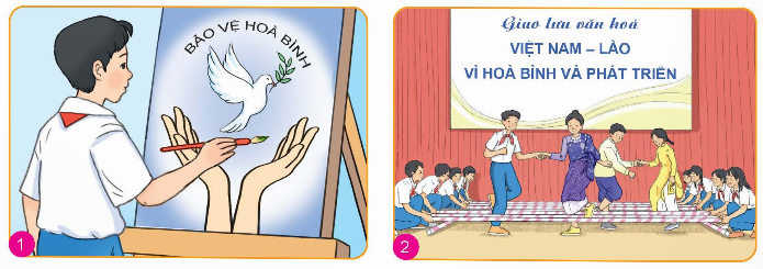 MỞ ĐẦU Em hãy đọc đoạn trích lời bài hát “Chúng em cần hoà bình” (sáng tác: Hoàng Long – Hoàng Lân) và chia sẻ suy nghĩ của em về cuộc sống hoà bình “Để loài người được chung sống trong hoà bình…Không còn tiếng súng tiếng bom trên hành tinh…”Giải chi tiết:Thông qua bài hát trên, có thể nhận thấy được rằng tác giả Hoàng Long đã gửi gắm rất nhiều tâm tư, tình cảm của bản thân thông qua những câu hát bằng những ngôn từ trong sáng, gần gũi như “yêu thương”, “vui ca học hành”, “hoà bình”, thể hiện khát vọng hoà bình bền vững “không còn tiếng súng tiếng bom”. Đồng thời, người nghe cũng có thể nhận thức được rằng chỉ khi có được hòa bình, con người mới có thể sống trong điều kiện tốt nhất, không phải chịu nỗi đau mất mát, chia li như trong chiến tranh và thoải mái theo đuổi đam mê của riêng mình. 1. HOÀ BÌNH VÀ CÁC BIỂU HIỆN CỦA HOÀ BÌNHEm hãy đọc thông tin, kết quả quan sát các hình ảnh sau để trả lời câu hỏi: “Trong cuộc chiến tranh…người dân Việt Nam” a. Từ thông tin và các hình ảnh trên, em hãy cho biết cuộc chiến tranh xâm lược của đế quốc Mỹ đã gây ra hậu quả gì với Thủ đô Hà Nội? Cuộc sống của người dân và sự phát triển của Hà Nội trong chiến tranh và trong hoà bình có sự khác nhau như thế nào? b. Theo em, hoà bình là gì? Hãy nêu các biểu hiện của hoà bìnhGiải chi tiết:a. Tàn phá thủ đô Hà Nội, phá huỷ nhiều cơ sở kinh tế, công trình lợi ích công cộng của Hà Nội, bến cảng duy nhất của Hà Nội không thể hoạt động được, huỷ diệt hầu như là toàn bộ phố Khâm Thiên khiến nhiều cơ sở sản xuất cùng hàng nghìn nhà dân bị sập đổ, đường phố bỗng chốc trở thành bãi gạch ngói ngổn ngang và bụi khói mờ mịt, khiến nhiều người chết và bị thương. Sống trong chiến tranh, người dân phải chịu cảnh đói nghèo, đời sống thiếu thốn đủ điều. Tuy nhiên khi đất nước đã hoà bình, cuộc sống đã ổn định hơn, con người có điều kiện tập trung phát triển kinh tế, chăm lo đời sống, nâng cao cuộc sống tinh thầnb. Hoà bình là tình trạng không có chiến tranh hay xung đột vũ trang, con người được sống trong một môi trường xã hội an toàn, hạnh phúc. Biểu hiện của hoà bình có thể kể đến như con người được học tập, lao động, phát triển, chung sống hoà thuận cùng nhau, được tham gia, hợp tác cùng phát triển 2. BẢO VỆ HOÀ BÌNH VÀ CÁC BIỆN PHÁP BẢO VỆ HOÀ BÌNH Em hãy đọc các thông tin sau và trả lời câu hỏi: “Trong lịch sử nhân loại…lo âu và sợ hãi” “Mọi dân tộc…bảo vệ Tổ quốc” a. Từ các thông tin và hình ảnh trên, em hãy giải thích vì sau cần phải bảo vệ hoà bình và cho biết các biện pháp góp phần thúc đẩy và bảo vệ hoà bình b. Từ thực tiễn cuộc sống, em hãy lấy ví dụ về xung đột sắc tộc, chiến tranh phi nghĩa trên thế giới và bày tỏ quan điểm của mình về những sự kiện dóc. Theo em, bảo vệ hoà bình là gì? Hãy kể thêm những biện pháp thúc đẩy và bảo vệ hoà bình mà em biếtGiải chi tiết:a. Cần phải bảo vệ hoà bình vì chỉ khi được sống trong hoà bình thì con người mới được phát triển một cách toàn diện nhất, không có chết chóc chia ly. Để bảo vệ được nền hoà bình đó, mỗi con người cần xác định rõ mục tiêu, nhiệm vụ quan trọng hàng đầu của dân tộc là giữ gìn hoà bình, bảo vệ tổ quốc, có thái độ kiên quyết chống lại các giọng điệu sai trái, thù địch, chia rẽ mối quan hệ của 3 miền Bắc, Trung, Nam.b. Trong những năm qua, ở nhiều quốc gia, khu vực trên thế giới đã xảy ra những cuộc xung đột liên quan đến dân tộc, tôn giáo hoặc xen lẫn cả dân tộc và tôn giáo, như: xung đột giữa những cộng đồng Hồi giáo theo dòng Sunni và Shiite hay các dòng khác nhau ở trong một quốc gia như: Syria, Iraq; giữa một số quốc gia Ả-rập, Hồi giáo với nhau và với Israel (Do Thái giáo); giữa Hồi giáo và Công giáo ở Philippines, Indonesia; giữa Hồi giáo và Phật giáo ở miền Nam Thái Lan, Myanmar,... Dù là cuộc xung đột tôn giáo, sắc tộc đều là mối quan tâm, lo lắng của mọi người. Tất cả các cuộc xung đột đều để lại những hậu quả rất nặng nề, thậm chí biến thành những cuộc chiến tranh kinh hoàng kéo dài nhiều năm. Biết bao dân thường vô tội ở nhiều nơi luôn phải sống trong tình trạng căng thẳng, lo âu, sợ hãi. Thực tế chứng minh dân tộc, tôn giáo thường luôn chứa đựng sự nhạy cảm, phức tạp và đã có nhiều cuộc xung đột xảy ra ở nhiều nơi. Do vậy, giải quyết xung đột sắc tộc, tôn giáo là một vấn đề toàn cầu, cần phải có sự chung tay góp sức của cả nhân loại, của tất cả các quốc gia và tổ chức quốc tế trên thế giới. c. Bảo vệ hoà bình là giữ gìn cuộc sống bình yên, dùng thương lượng, đàm phán giải quyết mọi mâu thuẫn, xung đột giữa các dân tộc, tôn giáo và quốc gia, không để xảy ra chiến tranh hay xung đột vũ trangMột số biện pháp bảo vệ hoà bình có thể kể đến như: xác định tư tưởng bảo vệ hoà bình không đồng nghĩa với tư tưởng “hoà bình chủ nghĩa”, giải quyết các bất đồng bằng biện pháp hoà bình, luận giải bài toán “ chiến thắng mà không cần chiến tranh” ở tầm cao chiến lược, chống tham ô, tham nhũng, thực hiện nghiêm nguyên tắc tập trung dân chủ, phát triển kinh tế được lấy làm nhiệm vụ trung tâm, củng cố, tăng cường phát huy sức mạnh của khối đại đoàn kết dân tộc, “lấy dân làm gốc” LUYỆN TẬPCâu 1: Em đồng tình/không đồng tình với ý kiến nào sau đây? Vì sao? a. Hoà bình là khát vọng của những nước đang có chiến tranh b. Hoà bình, hợp tác, liên kết và phát triển vẫn là xu thế tất yếu của thời đạic. Mỗi quốc gia có ý thức xây dựng mối quan hệ tôn trọng, bình đẳng, thân thiện sẽ góp phần bảo vệ hoà bình d. Bảo vệ hoà bình là trách nhiệm của những nước có tiềm năng quân sựGiải chi tiết:a. Không đồng ý. Không chỉ các nước đang chiến tranh mà bất kì đất nước nào cũng có mong muốn được giữ vững nền độc lập, hoà bìnhb. Đồng ý. Đây là quan điểm chỉ đạo của Đảng và nhà nước dựa trên xu hướng phát triển của thời đại, hoàn toàn là mục tiêu tất yếuc. Đồng ý. Bảo vệ hoà bình chính là việc xây dựng mối quan hệ bình đẳng, hữu nghị hợp tác giữa các quốc gia, dân tộcd. Không đồng ý. Bất kì quốc gia nào cũng cần nhận thức được trách nhiệm của việc bảo vệ hoà bình, độc lập chủ quyền Câu 2: Em hãy quan sát các hình ảnh sau và trả lời câu hỏi: Em có nhận xét về hành động góp phần bảo vệ hoà bình của các bạn trong những hình ảnh trên? Hãy kể về một số việc em đã làm để góp phần bảo vệ hoà bình. Cảm xúc của em khi đó như thế nào? Giải chi tiết:Các bạn đã nhận thức được trách nhiệm của bản thân đối với việc bảo vệ hoà bình, “sức nhỏ làm việc nhỏ” nhưng khi “tích tiểu thành đại” nó đã trở thành việc làm lớn lan tỏa tinh thần đến tất cả mọi người, nêu cao tình yêu nước, khát vọng hoà bìnhĐể góp phần bảo vệ hoà bình, là một người học sinh đang còn ngồi trên ghế nhà trường, em đã chăm chỉ học tập, lĩnh hội và tiếp thu những quan điểm chỉ đạo, tư tưởng Hồ Chí Minh đối với nền hoà bình của nước nhà, tham gia viết thư UPU về hoà bình – hạnh phúc, vẽ tranh tuyên truyền… Câu 3: Em hãy kể tên một địa điểm trên thế giới đã từng xảy ra chiến tranh, khủng bố hoặc xung đột vũ trang gần đây và cho biết nguyên nhân, hậu quả của cuộc chiến tranh, khủng bố hoặc xung đột vũ trang đó Giải chi tiết:Tình trạng bất ổn dân sự của Myanmar bắt đầu vào tháng 2/2020 khi quân đội lật đổ chính phủ được bầu cử dân chủ và bắt giữ nhà lãnh đạo đất nước Aung San Suu Kyi. Dân chúng đã phản đối dữ dội nhưng vô ích. Tại nước này, hơn 860 người đã thiệt mạng và khoảng 5.000 người bị giam giữ. Nguyên nhân của xung đột là: căng thẳng khu vực; sự phá vỡ pháp quyền; tình trạng vô chính phủ; thu lợi bất chính về kinh tế; sự khan hiếm tài nguyên trầm trọng hơn do biến đổi khí hậu. Câu 4: Em hãy sưu tầm một số câu nói mang tính chất tuyên ngôn về hoà bình và bảo vệ hòa bình của một số nguyên thuỷ quốc gia và cho biết ý nghĩa của các câu nói đó Giải chi tiết: Nước Việt Nam là một, dân tộc Việt Nam là một. Sông có thể cạn, núi có thể mòn song chân lý ấy không bao giờ thay đổi