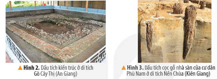 2. MỘT SỐ HIỆN VẬT KHẢO CỔ HỌC CỦA VƯƠNG QUỐC PHÙ NAMCâu hỏi: Đọc thông tin và quan sát các hình từ 4 đến 7, hãy kể tên và mô tả một số hiện vật khảo cổ học của Vương quốc Phù NamGiải chi tiết:- Cà càng (bếp đun) được làm bằng đất nung, có thành che gió, đáy giữ tro, đun bằng củi hoặc than, thuận tiện khi sử dụng ở nhà sàn hoặc trên thuyền, ghe- Khuyên tai được làm bằng vàng, thiết kế tinh xảo, cho thấy đời sống tinh thần khá phong phú, thoải mái của người dân Phù Nam 3. LUYỆN TẬPCâu 1: Trình bày sự thành lập Vương quốc Phù NamGiải chi tiết:- Thời gian và địa điểm thành lập:+ Ra đời vào khoảng thế kỉ I+ Địa bàn cư trú của cư dân Phù Nam chủ yếu thuộc khu vực Nam Bộ Việt Nam hiện nay- Gắn với truyền thuyết về Hỗn Điền – Liễu Diệp cùng một số bằng chứng khảo cổ học Câu 2: Hoàn thành bảng (theo gợi ý dưới đây vào vở) về một số hiện vật khảo cổ học của Vương quốc Phù NamGiải chi tiết:Lĩnh vựcHiện vậtĐời sống vật chấtĐồng tiền, nồi và cà ràngĐời sống tinh thầnKhuyên tai, tượng Phật Bình Hoà 4. VẬN DỤNG