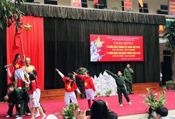 CHÀO CỜ: CHÀO MỪNG NGÀY THÀNH LẬP QUÂN ĐỘI NHÂN DÂN VIỆT NAM 22 - 12- Tham gia biểu diễn văn nghệ chào mừng ngày Thành lập Quân đội nhân dân Việt Nam 22 – 12.- Bày tỏ quyết tâm học tập tính cẩn thận, kỉ luật, sống có kế hoạch của các chú bộ đội.Gợi ý:- Biểu diễn văn nghệ chào mừng ngày thành lập Quân đội nhân dân Việt Nam 22/12: HOẠT ĐỘNG GIÁO DỤC: VIỆC CẦN LÀM ĐỂ THỰC HIỆN KẾ HOẠCH KINH DOANH1. Chơi trò chơi Tiếng rao- Mỗi nhóm bốc thăm một sản phẩm và viết lời rao để giới thiệu và bán sản phẩm.- Các nhóm thể hiện tiếng rao của nhóm mình.- Cả lớp bình chọn tiếng rao sáng tạo, cuốn hút.Gợi ý:- Ví dụ một số sản phẩm và tiếng rao:Sản phẩmTiếng raoBút viếtBút viết là đẹp, không đẹp không lấy tiền đây!Bánh quyBánh quy thơm ngon, bòn luôn đến miếng cuối cùng đây!Bánh mìBánh mì vừa ra lò, có ai tò mò muốn ăn không? 2. Xác định ý tưởng kinh doanh- Xác định ý tưởng kinh doanh của nhóm dựa trên kết quả khảo sát nhu cầu khách hàng.- Chia sẻ ý tưởng kinh doanh của nhóm mình trước lớp.Gợi ý:- Từ kết quả khảo sát trước đó của cả nhóm về nhu cầu của khách hàng. Nhóm xác định lại ý tưởng kinh doanh của nhóm mình, đã thực sự phù hợp hay chưa. Từ đó đưa ra quyết định điều chỉnh hoặc thay đổi sản phẩm phù hợp hơn. 3. Tìm hiểu những nội dung cần làm để thực hiện ý tưởng kinh doanh- Liệt kê những nội dung cần làm để thực hiện ý tưởng kinh doanh- Thảo luận về những công việc cụ thể cần làm để sản xuất sản phẩm theo ý tưởng kinh doanh của nhóm.Gợi ý:Những nội dung cần làm để thực hiện ý tưởng kinh doanh:+ Sản xuất sản phẩm+ Giới thiệu sản phẩm+ Dự trù chi phí+ ……….. SINH HOẠT LỚP: KINH DOANH HIỆU QUẢ