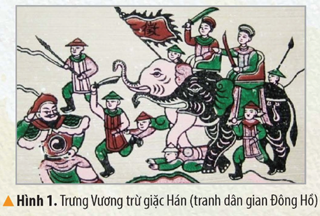2. KỂ CHUYỆN VỀ MỘT SỐ NHÂN VẬT LỊCH SỬ TIÊU BIỂU TRONG CUỘC ĐẤU TRANH CHỐNG BẮC THUỘCCâu hỏi: Đọc thông tin và quan sát các hình từ 1 đến 3, em hãy:- Kể câu chuyện về một nhân vật lịch sử tiêu biểu trong cuộc đấu tranh chống Bắc thuộc.- Chia sẻ điều em biết được qua câu chuyện đó.Giải chi tiết:- Kể câu chuyện về Trưng Vương trừ giặc Hán:+ Có hai chị em gái tên là Trưng Trắc, Trưng Nhị giỏi võ nghệ, nuôi ý chí giành lại non sống. Bỗng một ngày chồng bà Trưng Trắc bị Thái thú Tô Định giết hại, Trưng Trắc đã cùng em gái phất cờ khởi nghĩa+ Cuộc khởi nghĩa được nhân dân hưởng ứng, sau đó giành thắng lợi, Trưng Trắc được tôn lên làm vua- Qua câu truyện trên, cuộc khởi nghĩa đã cho em thấy được tinh thần bất khuất của nhân dân ta, là tiền đề cho việc khôi phục nền độc lập, tự chủ của đất nước sau này. 3. LUYỆN TẬPCâu 1: Hãy vẽ và hoàn thiện trục thời gian (theo gợi ý dưới đây vào vở) thể hiện một số cuộc đấu tranh tiêu biểu trong thời kì Bắc thuộcGiải chi tiết:Thời gianCâu 2: Kể lại câu chuyện về một nhân vật tiêu biểu trong cuộc đấu tranh chống Bắc thuộc mà em sưu tầm được.Giải chi tiết:- Câu chuyện về Ngô Quyền đánh tan quân Nam Hán năm 938- Sau khi Dương Đình Nghệ - bố vợ của Ngô Quyền bị sát hại, Ngô Quyền đã đưa quân ra Bắc để trị tội kẻ phản nghịch- Khi nghe tin giặc sắp đến, Ngô Quyền cho người đem cọc lớn vạt nhọn, đầu bịt sắt đóng ngầm tên sông Bạch Đằng, sau đó giả vờ thua và rút chạy để dụ quân giặc vào trận địa- Khi thuỷ triều rút xuống, ông cho quân phản công khiến thuyền của giặc va vào bãi cọc, bị vỡ và đắm thuyền, quân ta đại thắng.4. VẬN DỤNG
