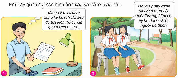 MỞ ĐẦU Em hãy chia sẻ thói quen tiêu dùng của bản thân hoặc người thân trong gia đình và nêu kết quả của mỗi thói quen đóGiải chi tiết:Gia đình em sẽ lên danh sách những món đồ cần mua trong một khoảng thời gian nhất định, xem xét tính dài hạn – ngắn hạn của từng vật phẩm, để dành một khoản để đút lợn tiết kiệm, tránh mua những thứ không cần thiết, những thứ hứng lên mua không có trong danh sách chi tiêu 1. TIÊU DÙNG THÔNG MINH VÀ LỢI ÍCH CỦA TIÊU DÙNG THÔNG MINHa. Trong các hình ảnh trên, bạn nào có thói quen tiêu dùng tốt, bạn nào có thói quen tiêu dùng chưa tốt? Vì sao?b. Theo em, thế nào là tiêu dùng thông minhc. Từ những hình ảnh trên, em hãy cho biết biểu hiện của người tiêu dùng thông minh và người tiêu dùng kém thông minh. Những hành vi tiêu dùng thông minh mang lại lợi ích gìGiải chi tiết:a. Tiêu dùng tốt: 1 => biết cân đối chi tiêu hợp lý để thực hiện mong muốn của bản thân, 4 => biết lựa chọn thời gian hợp lý để mua được thứ bản thân yêu thích mà giá rẻ hơnTiêu dùng chưa tốt: 2 => mua những thứ không cần thiết, vượt ngoài chi tiêu của bản thân, 3 => mua vượt quá chỉ tiêu, những thứ đồ chưa cần dùng đến vì cảm hứng của bản thânb. Tiêu dùng thông minh là việc biết chi tiêu có kế hoạch, hiệu quả, phù hợp với đặc điểm của bản thânc. Tiêu dùng thông minh là mua sắm những món đồ phù hợp với mục đích tiêu dùng của cá nhân, thực hiện đúng kế hoạch chi tiêu, giúp cho người tiêu dùng mua được những sản phẩm chất lượng, thực tế, đảm bảo kinh tế bền vững 2. CÁCH TIÊU DÙNG THÔNG MINHa. Từ thông tin và hình ảnh trên, em hãy nêu những điểm cần lưu ý trong việc xây dựng kế hoạch chi tiêu, tìm hiểu thông tin sản phẩm, sử dụng sản phẩm an toàn và lựa chọn phương thức thanh toán. Theo em, những việc làm đó mang lại lợi ích gì cho người tiêu dùngb. Dựa vào những hướng dẫn trên, em hãy nhận xét việc thực hiện các cách tiêu dùng thông minh của bản thân. Nêu ví dụ minh hoạGiải chi tiết:a. Chỉ nên mua những thứ phục vụ cho nhu cầu thiết yếu, phù hợp với khả năng kinh tế, nhu cầu của bản thân. Cần phải tìm hiểu thông tin về chất lượng sản phẩm, thời hạn, mẫu mã ở nhiều nguồn, tem chống hàng giả. Có nhiều hình thức thanh toán có thể sử dụng như bằng thẻ, tiền mặt. Trước khi thanh toán cần kiểm tra xem đã đúng loại hàng, số lượng, giá tiền chưa. b. Mỗi khi mua hàng em đều tham khảo giá cả ở nhiều nơi, lựa chọn mua hàng ở các cửa hàng uy tín, thanh toán bằng thẻ để dễ dàng kiểm soát chi tiêu, mua hàng trên mạng thường lựa chọn các cửa hàng có gắn mall để đảm bảo hàng chính hãng LUYỆN TẬPCâu 1: Trong các trường hợp dưới đây, ai là người tiêu dùng thông minh, ai là người tiêu dùng kém thông minh? Vì sao? a. Khi mua hàng, chị A luôn quan tâm đến chất lượng sản phẩmb. Anh C có thói quen chỉ mua sắm những sản phẩm của nước ngoài nhập khẩu vào Việt Namc. Khi mua rau, quả, bạn Q tìm mua sản phẩm có nguồn gốc, xuất xứ rõ ràng ở các địa chỉ đáng tin cậyGiải chi tiết:a. Người tiêu dùng thông minh. Khi mua hàng cần xem xét kỹ về chất lượng của sản phẩmb. Kém thông minh. Không phải là hàng nhập khẩu đều tốt. Có những sản phẩm gắn mác hàng Việt Nam chất lượng cao dùng rất ổn. Thậm chí một số hàng nhập khẩu là hàng nhái, hàng giả, không đảm bảo chất lượng sản phẩmc. Thông minh. Đây là điều quan trọng khi mua bất kỳ sản phẩm nào Câu 2: Vận dụng cách tiêu dùng thông minh để nhận xét hành vi mua sắm của các nhân vật trong những trường hợp dưới đây: a. Bạn H được mẹ giao…được đầy đủ b. Bạn D rất thích các món…rõ nguồn gốcc. Một người bạn thân…nhu cầuGiải chi tiết:a. Bạn H nên nghe lời mẹ và lên danh sách các đồ thật sự cần thiết mua, tránh mua những thứ lặt vặt, không cần thiếtb. Bạn D nên tìm hiểu kỹ thông tin, tránh tiền mất tật mang, ảnh hưởng đến sức khoẻc. C nên kiên định với hoàn cảnh của bản thân, không nên vì cái lợi trước mắt Câu 3: Hãy nêu lợi ích của những hành vi tiêu dùng thông minh dưới đây: a. Chị A thường tìm…chức năng đób. Đang chuẩn bị xây nhà…quyết định muac. Bạn H thường…mua sắmGiải chi tiết:a. Đảm bảo việc sử dụng các sản phẩm đúng mục đích, không lãnh phí và có hiệu quả các chức năngb. Tìm các nguồn cung cấp khác nhau để tham khảo giá là điều nên làm khi đi mua hàng, việc này có thể khiến cho anh B lựa chọn được nguồn hàng giá hợp lý và chất lượng cũng đáp ứng được nhu cầu tiêu dùng của anh Bc. Bạn H sáng suốt trong việc lựa chọn nơi mua hàng khi biết tìm những kênh bán hàng uy tín Câu 4: Tư vấn cho nhân vật trong các trường hợp dưới đây thực hiện cách tiêu dùng thông minh: a. Lên lớp 9, K được mua xe đạp mới để đi học. Em hãy gợi ý cho bạn K cách tìm hiểu thông tin sản phẩm để chọn được chiếc xe đạp phù hợpb. Y được mẹ giao nhiệm vụ đi chợ mua thức ăn cho cả nhà. Em hãy tư vấn giúp Y lập kế hoạch mua sắm và lựa chọn sản phẩm an toànGiải chi tiết:a. K có thể lên website tìm kiếm các hãng xe đạp dành cho học sinh, tham khảo nhiều nguồn, từ cửa hàng trực tiếp đến trực tuyến, liên hệ với gia đình để được nhận lời khuyênb. Y nên mua những sản phẩm có lợi cho sức khỏe, nên nắm bắt được giá cả của sản phẩm để tránh bị mua hơn giá thường bán, lên kế hoạch cho từng khẩu phần trong gia đình để mua đủ, tránh mua thừa VẬN DỤNG