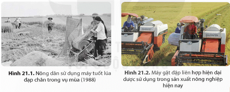 MỞ ĐẦUNhững hình ảnh dưới đây phản ánh về hoạt động sản xuất nông nghiệp ở Việt Nam trước và sau năm 1991. Hãy nêu một số thành tựu của công cuộc Đổi mới đất nước từ năm 1991 đến nay mà em biếtGiải chi tiết:- Kinh tế phát triển ổn định, quan hệ sản xuất được điều chỉnh phù hợp hơn với yêu cầu phát triển của lực lượng sản xuất- Đời sống vật chất của phần lớn nhân dân được cải thiện, trình độ dân trí và mức hưởng thụ văn hóa của nhân dân được nâng lên- Giữ vững ổn định chính trị, củng cố quốc phòng, an ninh 1. KHÁI QUÁT CÔNG CUỘC ĐỔI MỚI ĐẤT NƯỚC TỪ NĂM 1991 ĐẾN NAYCâu hỏi: Trình bày khái lược các giai đoạn phát triển của công cuộc Đổi mới từ năm 1991 đến nay và nêu nhận xétGiải chi tiết:- 1991 – 1995:+ Vượt qua khủng hoảng kinh tế – xã hội+ Phá thế bị bao vây, cô lập, mở rộng quan hệ đối ngoại- 1996 – 2011:+ Đẩy mạnh công nghiệp hoá – hiện đại hoá+ Hội nhập kinh tế quốc tế- 2011 – nay:+ Đẩy mạnh toàn diện công cuộc Đổi mới+ Hội nhập quốc tế toàn diện, sâu rộng 2. THÀNH TỰU CỦA CÔNG CUỘC ĐỔI MỚI ĐẤT NƯỚC TỪ NĂM 1991 ĐẾN NAYCâu hỏi: Hãy trình bày những thành tựu tiêu biểu về kinh tế mà Việt Nam đạt được trong công cuộc Đổi mới từ năm 1991 đến nay.Giải chi tiết:- Đất nước từng bước ra khỏi khủng hoảng kinh tế, có sự thay đổi cơ bản và toàn diện- Tăng trưởng kinh tế khá và tương đối bền vững, do dó tiềm lực cũng như quy mô nền kinh tế được mở rộng- Nền kinh tế hàng hoá nhiều thành phần đã có những bước tiến lớn, đặc biệt là sự gia tăng đóng góp của thành phần kinh tế tư nhân và có vốn đầu tư nước ngoài đối với phát triển kinh tế- Trong kinh tế đối ngoại, thị trường xuất nhập khẩu mở rộng và nguồn vốn đầu tư của nước ngoài tăng lên- Hệ thống cơ sở hạ tầng được xây dựng hiện đại phục vụ cho công cuộc phát triển kinh tế cũng như đời sống của người dân Câu hỏi: Hãy trình bày một số thành tựu tiêu biểu về chính trị mà Việt Nam đạt được trong công cuộc Đổi mới từ năm 1991 đến nay.Giải chi tiết:- Độc lập chủ quyền của đất nước giữ vững, tình hình chính trị ổn định đã tạo ra môi trường hoà bình để phát triển đất nước- Bộ máy chính quyền nhà nước và hệ thống luật pháp ngày càng hoàn thiện.- Về đối ngoại, Việt Nam đã phá thể bị bao vây, cấm vận và mở rộng quan hệ hữu nghị, hợp tác bình đẳng, cùng có lợi với nhiều quốc gia, tổ chức quốc tế theo hướng đa phương hoá, đa dạng hoá- Hội nhập quốc tế diễn ra chủ động, tích cực và đạt nhiều kết quả Câu hỏi: Hãy trình bày những thành tựu tiêu biểu của đất nước về văn hoá, xã hội, giáo dục mà Việt Nam từ năm 1991 đến nay.Giải chi tiết:- Tình hình xã hội có nhiều chuyển biến tích cực:+ Công cuộc xóa đói giảm nghèo được thực hiện thành công đưa đất nước bước ra khỏi tình trạng kém phát triển+ Đời sống vật chất và tinh thần của nhân dân cải thiện và không ngừng được nâng cao.- Giáo dục đào tạo đạt được nhiều thành tựu:+ Cả nước đã đạt chuẩn quốc gia về xoá mù chữ và phổ cập giáo dục trung học cơ sở vào năm 2010+ Giáo dục đại học, trung học chuyên nghiệp, các trường dạy nghề ngày càng phát triển về quy mô và loại hình đào tạo, nội dung giảng dạy nhằm đáp ứng nhu cầu thị trường lao động và thúc đẩy sự nghiệp công nghiệp hoá, hiện đại hoá đất nước- Đời sống văn hoá nghệ thuật được phát triển phong phú và đa dạng, hướng tới mục tiêu: xây dựng nền văn hoá Việt Nam tiên tiến, đậm đà bản sắc dân tộc Câu hỏi: Trình bày những thành tựu trên lĩnh vực quốc phòng, an ninh từ năm 1991 đến nay.Giải chi tiết:- Tiềm lực quốc phòng và an ninh được tăng cường- Thế trận quốc phòng toàn dân và an ninh nhân dân được củng cố nhằm góp phần bảo vệ vững chắc Tổ quốc và ổn định chính trị- Trật tự an toàn xã hội được đảm bảo tương đối tốt- Quân đội Nhân dân Việt Nam được tổ chức chính quy, hiện đại với các lực lượng: Lục quân, Hải quân, Phòng không – Không quân, Biên phòng, Cảnh sát biển, Tác chiến không gian mạng,... - Nhiều vũ khí, khí tài hiện đại đã được trang bị như: các loại máy bay chiến đấu, tàu ngầm Kilo, tàu hộ vệ tên lửa, tàu tên lửa,... LUYỆN TẬP VÀ VẬN DỤNG