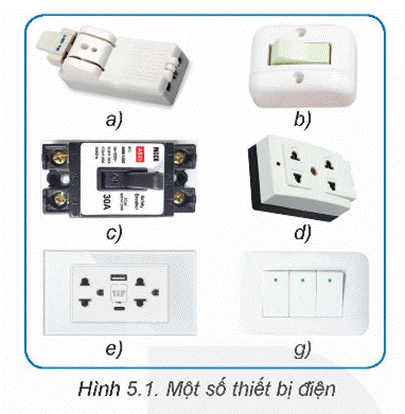 KHỞI ĐỘNG Câu hỏi: Sắp xếp các thiết bị trong Hình 5.1 thành hai nhóm theo tiêu chí giá thành.Giải chi tiết:- Giá rẻ: a), b), d)- Cao cấp: c), e), g) Câu hỏi: Hãy nêu các bước cần thực hiện để tính toán tổng số tiền đầu tư cho một mạng điện trong nhà?Giải chi tiết:- Bước 1: Nghiên cứu sơ đồ lắp đặt mạng điện- Bước 2: Lập bảng kê số lượng thiết bị, vật liệu- Bước 3: Lập bảng tính toán chi phí LUYỆN TẬP
