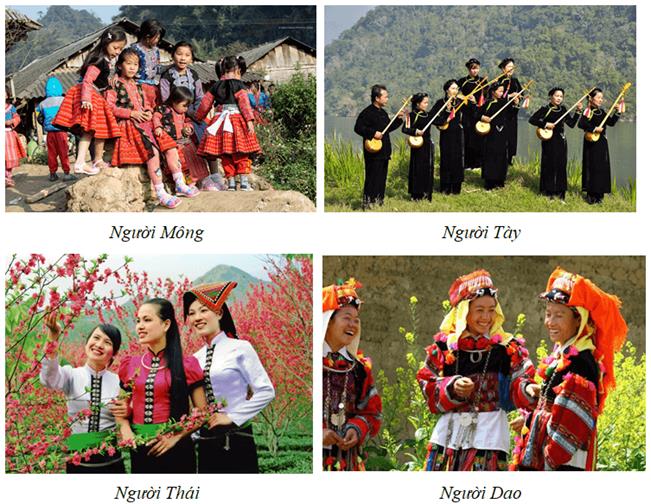 KHỞI ĐỘNGCâu hỏi:  Hãy nêu những hiểu biết của em về con người và hoạt động sản xuất ở vùng Trung du và miền núi Bắc Bộ. Giải chi tiết:- Đây là vùng có địa hình cao nhất cả nước, tập trung nhiều dân tộc ít người.Một số dân tộc như Mường, Thái, Dao, Mông, Tày,... Mỗi dân tộc có một tiếng nói, tập quán sinh hoạt và trang phục truyên thống riêng, tạo nên sự đa dạng về văn hóa của vùng.- Trung du Bắc Bộ có điều kiện thuận lợi phát triển cây ăn quả và cây công nghiệp. Vùng cũng nổi tiếng trồng lúa trên đất dốc, người dân khu vực miền núi đã xẻ sườn núi thành những bậc phẳng làm ruộng bậc thang.KHÁM PHÁ1. DÂN CƯCâu 1: Đọc thông tin và quan sát các hình 1, 2, em hãy kể tên một số dân tộc sinh sống ở vùng Trung du và miền núi Bắc Bộ.Giải chi tiết:- Một số dân tộc sinh sống ở vùng Trung du và miền núi Bắc Bộ: Mường, Tày, Nùng, Dao, Thái, Mông,..Câu 2: Đọc thông tin và quan sát hình 3, em hãy:- Cho biết những tin nào có mật độ dân số dưới 100 người/ km2.- Cho biết những tin nào có mật độ dân số trên 400 người/ km2.- Nhận xét về sự phân bố dân cư ở vùng Trung du và miền núi Bắc Bộ.Giải chi tiết:- Những nơi có mật độ dân thấp dưới 100 người/ km2 ở khu vực vùng núi, trung du và nông thôn.- Những nơi có mật độ dân cao trên 400 người/ km2 ở khu vực thành thị, nơi tập trung buôn bán đông đúc.- Sự phân bố dân cư khu vực không đồng đều. Cao ở vùng thành thị, khu nhiều chợ cơ sở hạ tầng phát triển và thấp ở các vùng điều kiện tự nhiên, kinh tế khó khăn.2. MỘT SỐ CÁCH THỨC KHAI THÁC TỰ NHIÊNa) Làm ruộng bậc thangCâu hỏi:Đọc thông tin và quan sát hình 4, em hãy cho biết vai trò của ruộng bậc thang đối với đời sống và sản xuất của người dân khu vực miền núi Bắc Bộ. Giải chi tiết:Vai trò của việc trồng ruộng bậc thang: Đảm bảo nguồn lương thực, hạn chế tình trang phá rừng làm nương, tạo vẻ đẹp thiên nhiên thu hút du khách đến.b) Xây dựng các công trình thủy điệnCâu hỏi: Đọc thông tin và quan sát các hình 5, 6 em hãy kể tên và xác định trên lược đồ một số nhà máy thủy điện ở vùng Trung du và miền núi Bắc Bộ.Giải chi tiết:Một số nhà máy ở Vùng trung du và miền núi Bắc Bộ: Thủy điện Sơn La, thủy điện Hòa Bình..c) Khai thác khoáng sảnCâu hỏi: Đọc thông tin và quan sát hình 6, em hãy:- Xác định trên lược đồ một số mỏ khoáng sản ở vùng Trung du và miền núi Bắc Bộ.- Kể tên một số sản phẩm có nguồn gốc từ khoáng sản của vùng Trung du và miền núi Bắc Bộ..Giải chi tiết:- Một số khoáng sản ở vùng Trung du và miền núi Bắc Bộ: Vàng, than, đồng, titan...- Một số sản phẩm có nguồn gốc từ khoáng sản của vùng Trung du và miền núi Bắc Bộ: Than cho sản xuất điện, đá vôi làm vật liệu xây dựng…LUYỆN TẬPCâu hỏi: Vẽ sơ đồ tư duy thể hiện một số cách thức khai thác tự nhiên ở vùng Trung du và miền núi Bắc bộ ( vai trò, phân bố)Giải chi tiết:VẬN DỤNG