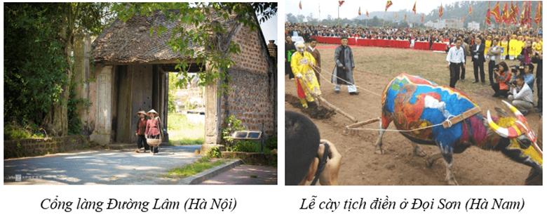 KHỞI ĐỘNGCâu hỏi: Quan sát bức tranh dưới dây và dựa vào hiểu biết của em, hãy giới thiệu một số nét văn hóa ở vùng Đồng bằng Bắc Bộ:Giải chi tiết:- Nét văn hóa tiêu biểu: Cần cù lao động, chịu khó làm lụng. Hình ảnh của người nông dân luôn gắn liền với đồng ruộng. Tích cực tham gia lao động sản xuất phát triển nông nghiệp địa phương.KHÁM PHÁ1. LÀNG QUÊ TRUYỀN THỐNGCâu hỏi: Đọc thông tin và quan sát các hình từ 2 đến 4, em hãy mô tả một số nét văn hóa nổi bật của làng quê truyền thống vùng Đồng bằng Bắc Bộ.Giải chi tiết:Một số nét văn hóa nổi bật của làng quê truyền thống: thường có lũy tre xanh, cổng làng, cây đa, giếng nước, sân đình. Một số làng còn có đền, chùa, miếu.2. NHÀ ỞCâu hỏi: Đọc thông tin và quan sát hình 5,6, em hãy:- Mô tả nét chính về nhà ở truyền thống của người dân vùng Đồng bằng Bắc Bộ.- Cho biết nhà ở hiện nay của người dân vùng Đồng bằng Bắc Bộ có điểm gì khác với nhà ở truyền thống? Giải chi tiết:- Nhà ở truyền thống của người dân thường là những ngôi nhà được đắp bằng đất, hoặc xây bằng gạch, mái lợp lá hoặc ngói. Nhà thường có ba gian.- Nhà ở hiên nay người dân có sự thay đổi theop hướng hiện đại và tiên nghi hơn.3. LỄ HỘICâu hỏi: Đọc thông tin và quan sát các hình 7,8 em hãy:- Kể tên một số lễ hội tiêu biểu ở vùng Đồng bằng Bắc Bộ- Giới thiệu một số nét chính về lễ hội truyền thống ở vùng Đồng bằng Bắc Bộ.Giải chi tiết:- Một số lễ hội tiêu biểu như: hội Lim. hội chùa Hương, hội Gióng,..- Nét chính: Người dân mặc trang phục truyền thống, tổ chức tế lễ và nhiều hoạt động tổ chức vui chơi, giải trí như kéo co, đánh đu,..LUYỆN TẬPCâu hỏi: Lập và hoàn thành bảng theo gợi ý dưới đây về một số nét văn hóa tiêu biểu của làng quê vùng Đồng bằng Bắc BộGiải chi tiết:Một số nét văn hoáĐặc điểmLàng quê truyền thống- Ở các làng quê truyền thống Bắc Bộ thường có luỹ tre xanh, cổng làng, cây đa, giếng nước, sân đình.- Một số làng còn có đền, chùa, miếu,...Nhà ởNgày xưa thường xây bằng đất, gạch lợp bằng lá ngói. Ngày nay thường theo hướng hiện đại hóaLễ hộiCó nhiều lễ hội lớn , người dân thường mặc trang phục truyền thống.VẬN DỤNG