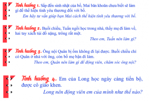 1. ĐỘNG VIÊN, CHĂM SÓC NGƯỜI THÂN TRONG GIA ĐÌNH
