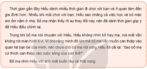 Hoạt động 1: Tìm hiểu về sự lắng nghe tích cực ý kiến của người thân trong gia đình