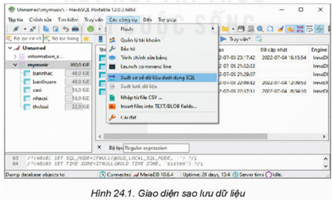 I. NHIỆM VỤ 1. THỰC HÀNH SAO LƯU CSDL
