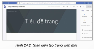 Nhiệm vụ 1. Làm quen với giao diện đầu tiên của Google Sites
