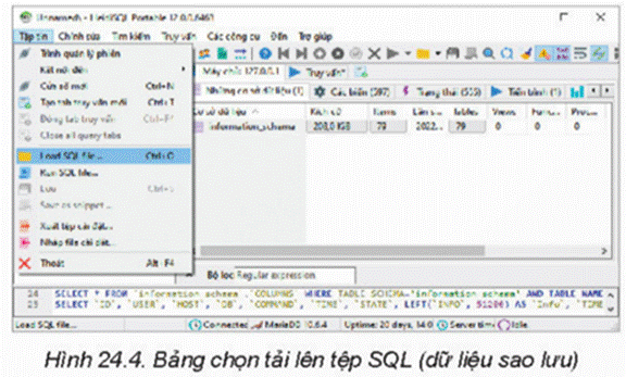I. NHIỆM VỤ 1. THỰC HÀNH SAO LƯU CSDL