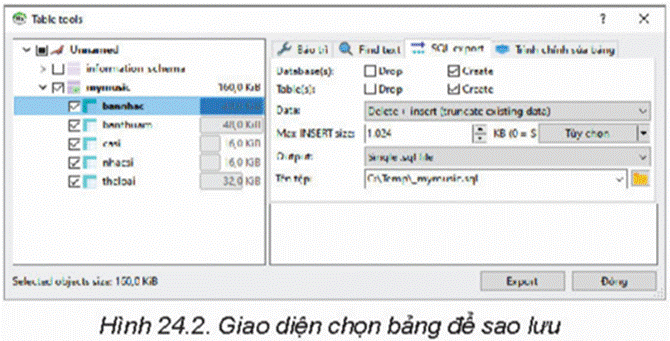 I. NHIỆM VỤ 1. THỰC HÀNH SAO LƯU CSDL