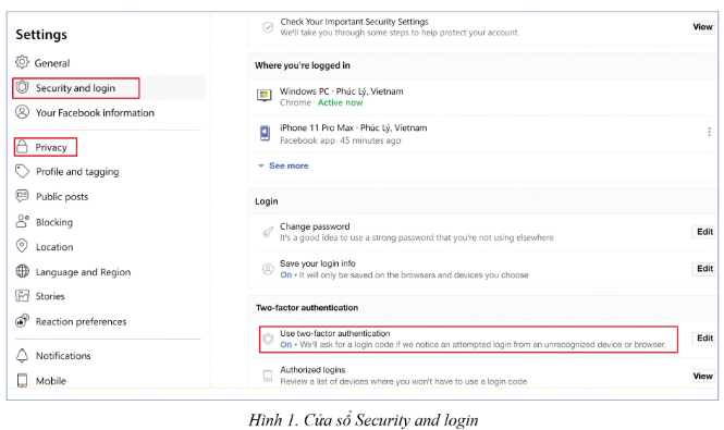 1. BẢO MẬT HAI LỚP TÀI KHOÀN FACEBOOK