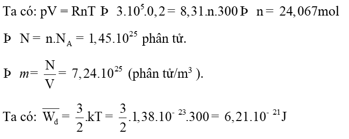 BÀI 12 : ÁP SUẤT KHÍ THEO MÔ HÌNH ĐỘNG HỌC PHÂN TỬ. QUAN HỆ GIỮA ĐỘNG NĂNG PHÂN TỬ VÀ NHIỆT ĐỘ.