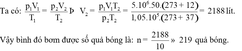 BÀI 11 : PHƯƠNG TRÌNH TRẠNG THÁI CỦA KHÍ LÍ TƯỞNG