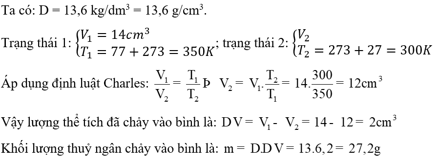 BÀI 13: BÀI TẬP VỀ KHÍ LÍ TƯỞNG