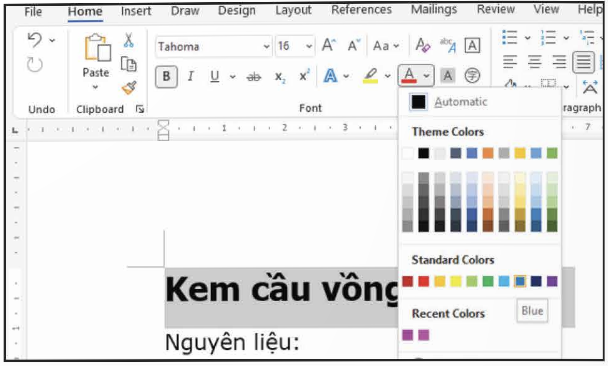 I. YÊU CẦU CẦN ĐẠT