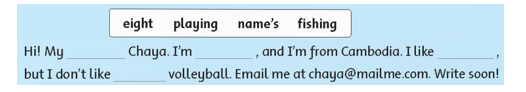 UNIT 10: Do they like fishing?