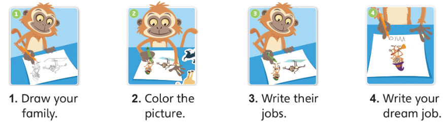 1. Read and write. Draw.