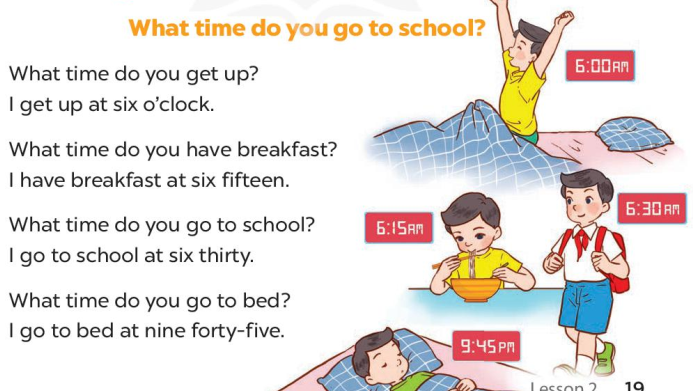 UNIT 2: TIME AND DAILY ROUTINES