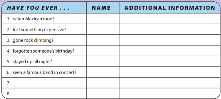 UNIT 8: HAVE YO EVER BEEN TO A FESTIVAL?