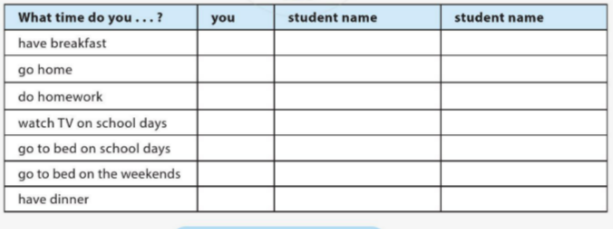 UNIT 6: WHAT TIME DO YOU GO TO SCHOOL?