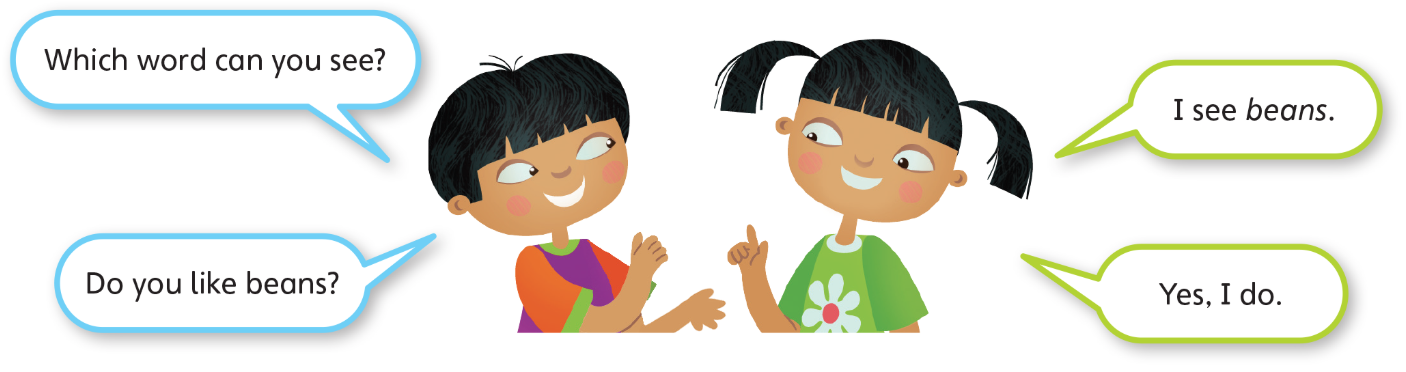 1. Look. Find the words and say. (Nhìn. Tìm từ và nói.)