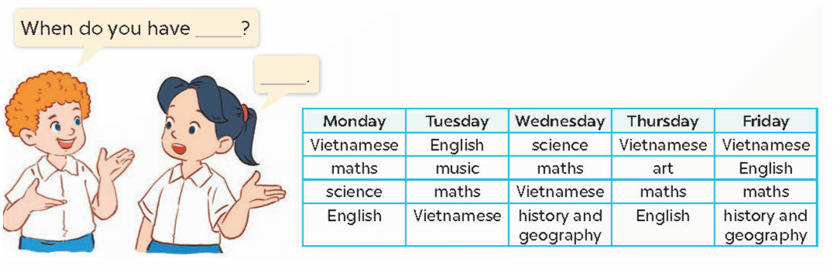 UNIT 7: OUR TIMETABLE