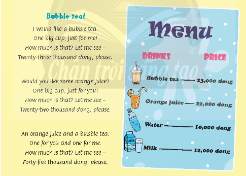 UNIT 3: WOULD YOU LIKE A BUBBLE TEA?